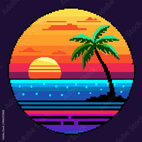 tropical island with palm trees