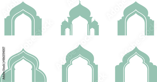 Elegant Decorative Arch Vector with Islamic Influence
