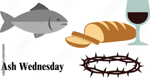 Traditional ash wednesday symbols