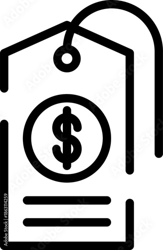 Rounded  Stroke Price Tag Icon