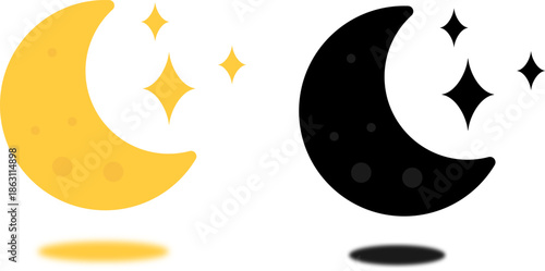 Dual crescent moons with stars