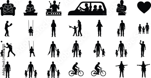 Black Line Icons for Outdoor Travel and Adventure Gear