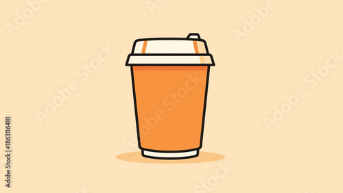 Orange Disposable Beverage Container with Lid