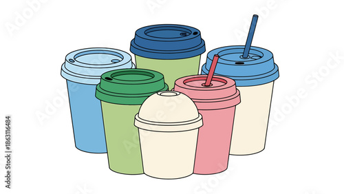 Assorted Disposable Cups with Lids Collection