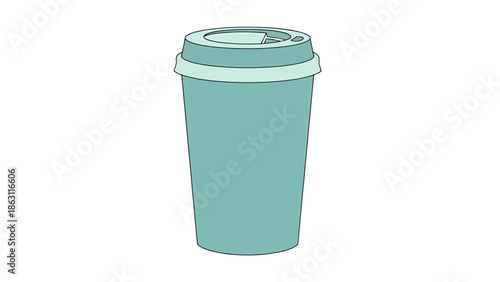 Simple Teal Tumbler with Lid for Beverages