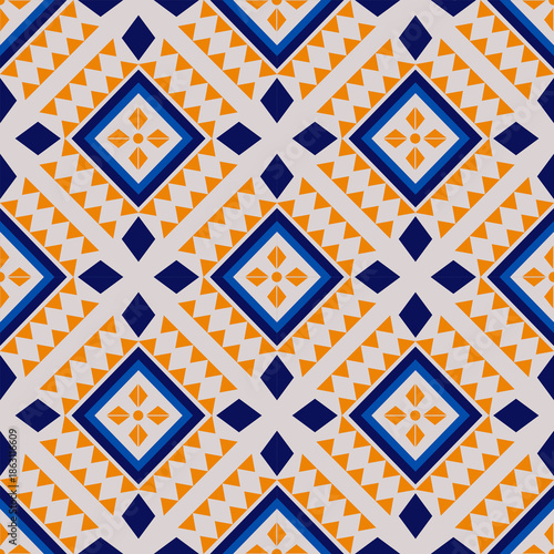 Seamless geometric pattern . pixel pattern. Design for clothing fabric textile ornamentation embroidery Hand stitched pattern . cultural stitching pixel art , Cross stitch pattern