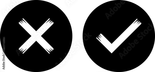 Symbols displaying acceptance and rejection
