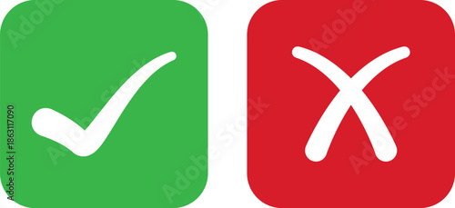 Checkmark and cross symbols