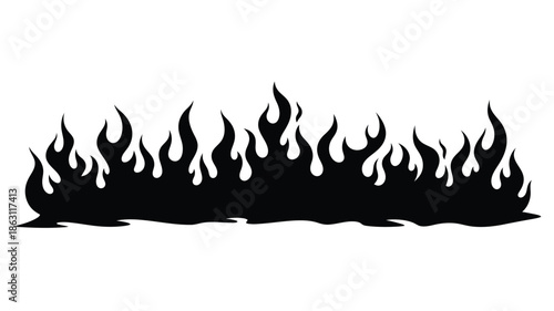 A striking black flame design a dramatic and intense silhouette