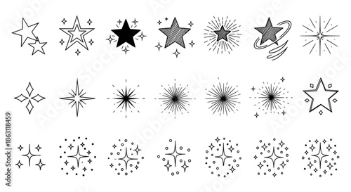 Sparkling Stars and Glittering Effects for Festive Designs, Celebrations, and Holiday Marketing Campaigns