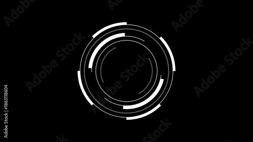 Sci Fi HUD Portal Tunnel Animation Featuring Circular Futuristic Interface and Cyber Technology Gateway Abstract Digital Funnel High Tech Virtual Cyberspace. 4K Video