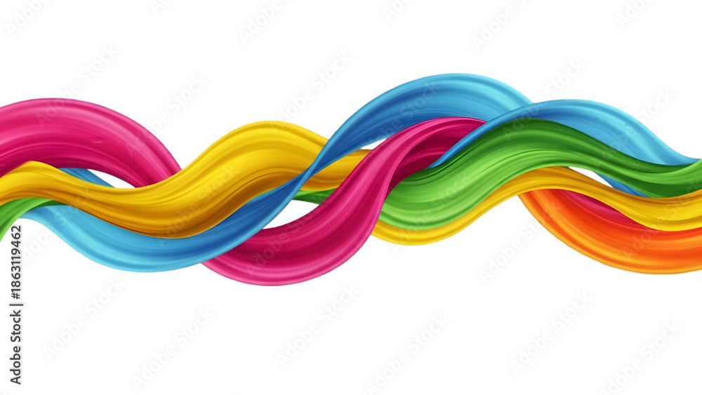 Fototapeta premium Holly day colorful ribbon waves vibrant art design seo friendly image