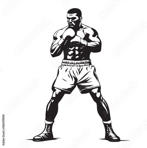 silhouette of a boxing athlete