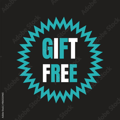 Free Gift Badge Typography Design for Promotional Offers and Labels
