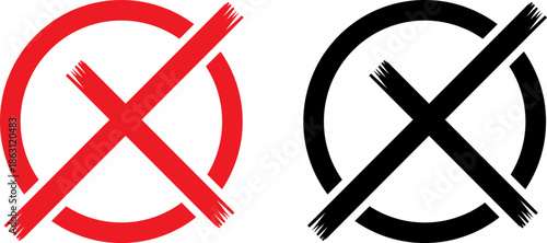 Prohibition symbols in red and black