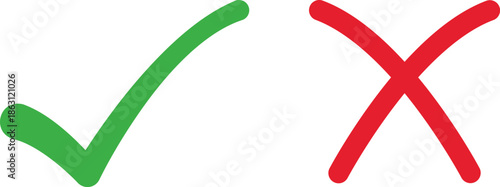 Checkmark and cross symbols