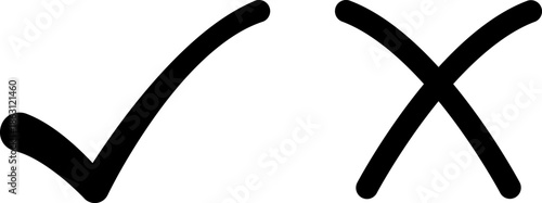 Checkmark and cross symbols