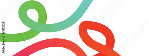 Collection colorful bold curved lines with loops isolated on white. Hand drawn bold grunge wavy and swirled brush strokes. Simple childish vector scribbles and squiggles. Creative trendy style