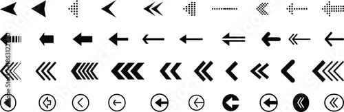 Arrow icon set, arrow cursor. Modern simple arrows. collection, different arrow signs, black arrows icons. Vector illustration.
