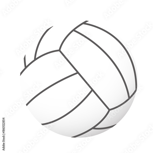 Line art volleyball icon with clean outlines and minimalist style, isolated on white background, ideal for sports education, logos, infographics, and athletic branding