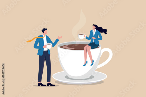 Relaxed coffee break for business people fostering communication and connection