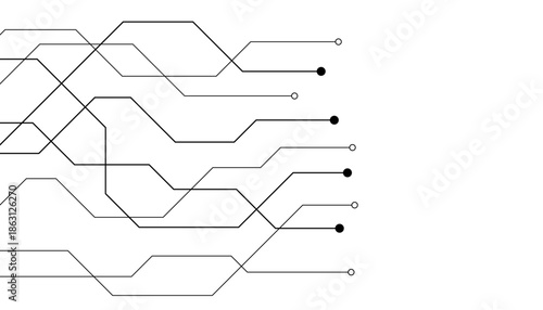 Abstract futuristic circuit board Illustration, Circuit board with various technology elements. Circuit board pattern for technology background. Vector illustration