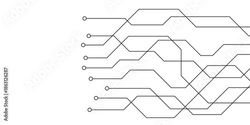 Abstract futuristic circuit board Illustration, Circuit board with various technology elements. Circuit board pattern for technology background. Vector illustration