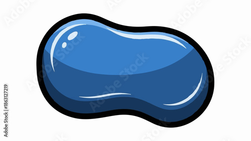 Shiny, rounded, blue candy with a dark border and bright highlights