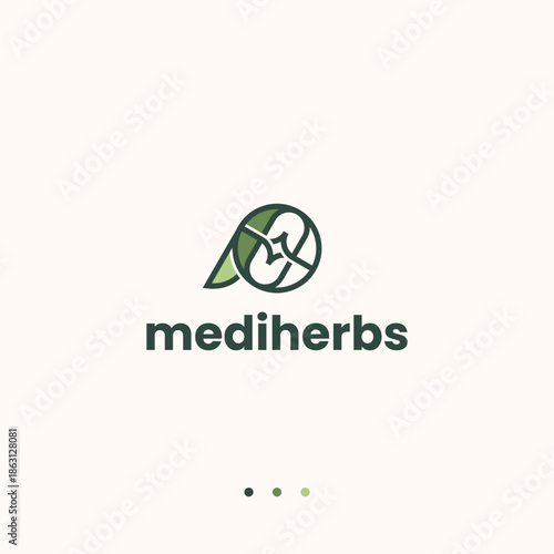 letter P with leaves and stars for herbal and pharmaceutical logos