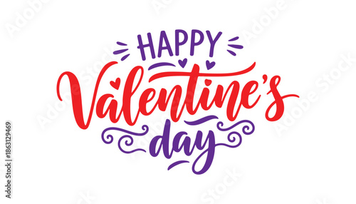 Valentine's Day lettering that brings joy. A template for a handwritten greeting card for the occasion. Featuring modern calligraphy and a hand-lettered design. Typography print isolated. Vector 