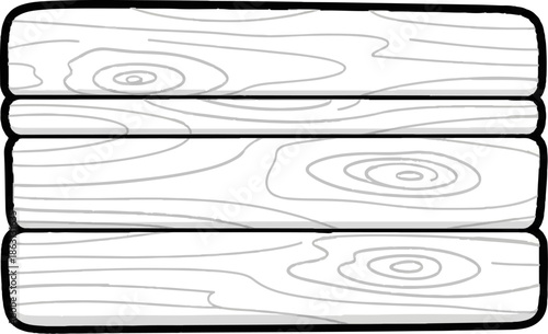 Four stylized wooden planks with visible grain texture and rounded edges