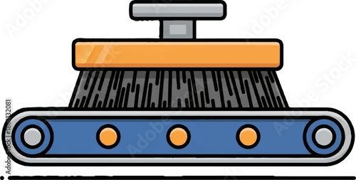 Industrial cleaning brush with conveyor belt