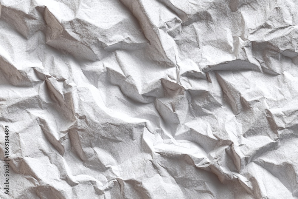 Fototapeta premium Crumpled white paper texture creating a background with rough surface and folds