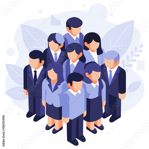 Group of diverse professionals in formal attire