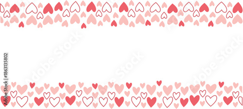 hearts background card banner frame card for valentine and wedding, heart love Paper cut decorations for Valentine's day border design