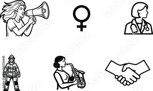 various occupations and activities performed by women  female power and equality