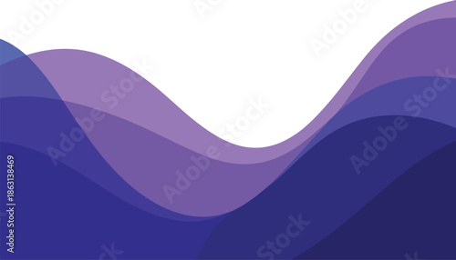 Abstract background with smooth flowing purple and blue wavy shapes