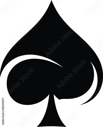 A black spade symbol on a white background