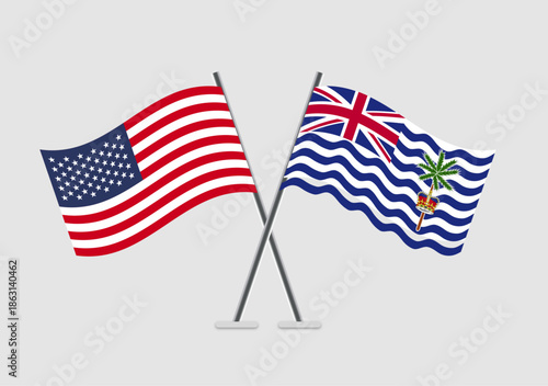 United States and British Indian Ocean Territory vector flags in clean vector composition