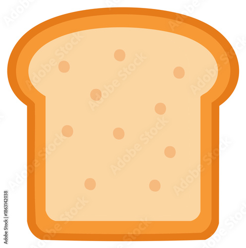 Minimalist Graphic Illustration of a Fresh Baked Bread Slice Perfect for Breakfast Food