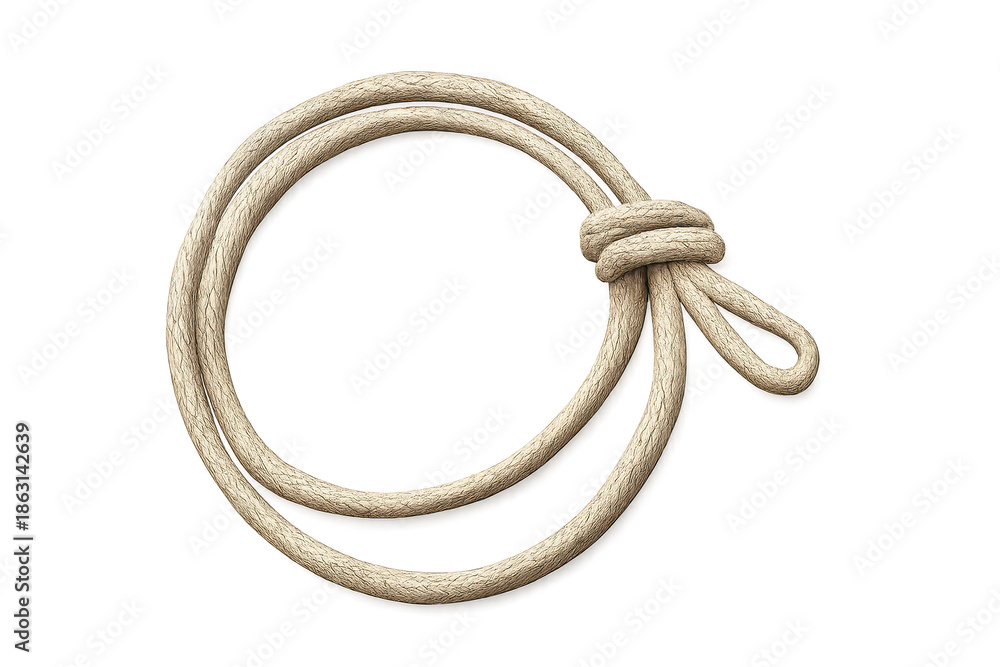 Naklejka premium Rope knot lasso design with transparent background, western style.