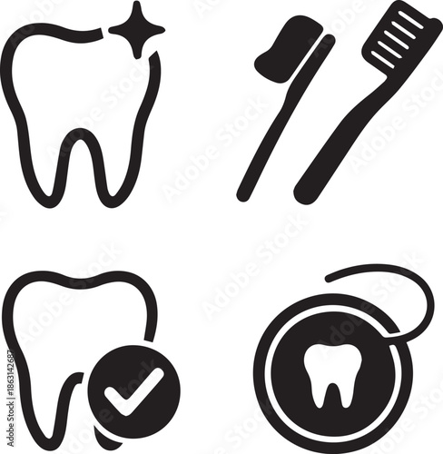 tooth icon set