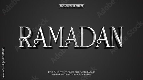 Ramadan silver style text effect editable
