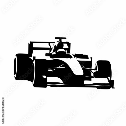 race car icon silhouette in flat style for sports and racing design