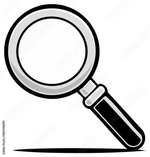 Silver Magnifying Glass Illustration for Search, Discovery, or Exploration Concepts