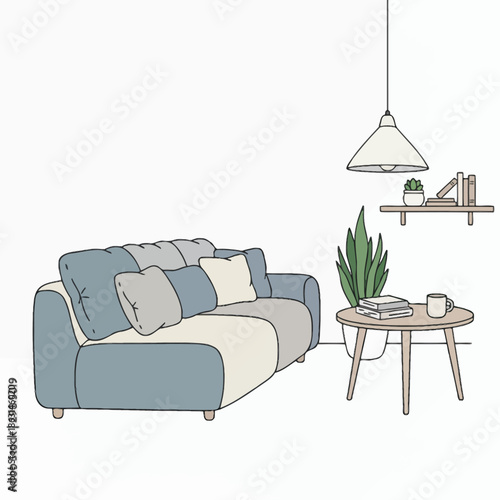 living room interior with sofa