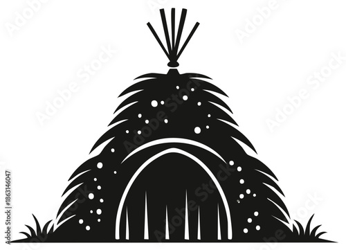 Stylized hay bale icon with minimalist design, perfect for rural, farm, or agricultural themes, embodying simplicity and rustic charm