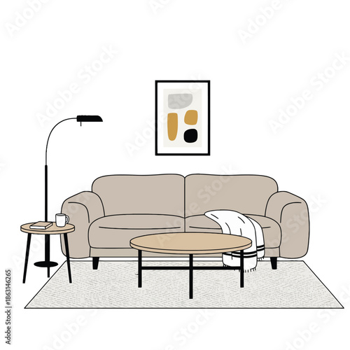 sofa and pillows