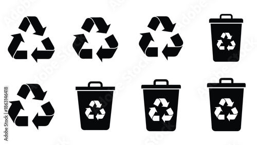 Four black magnifying glasses on a white background silhouette