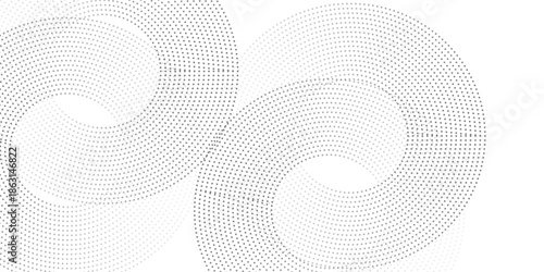 halftone dot abstract background. black circle lines pattern. Futuristic technology concept. Suit for cover, poster, banner, brochure, header, website